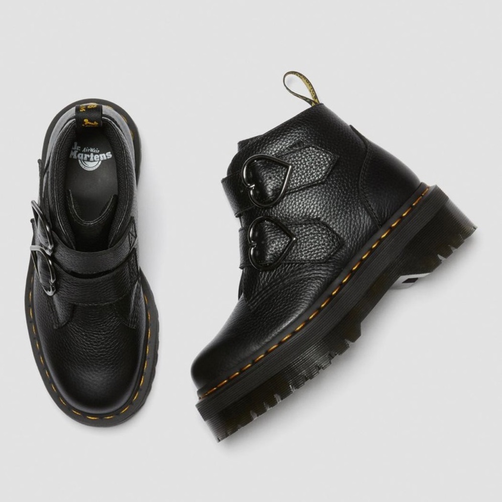 Dr Martens Devon Heart Leather Platform Boots - Picture 6 of 9